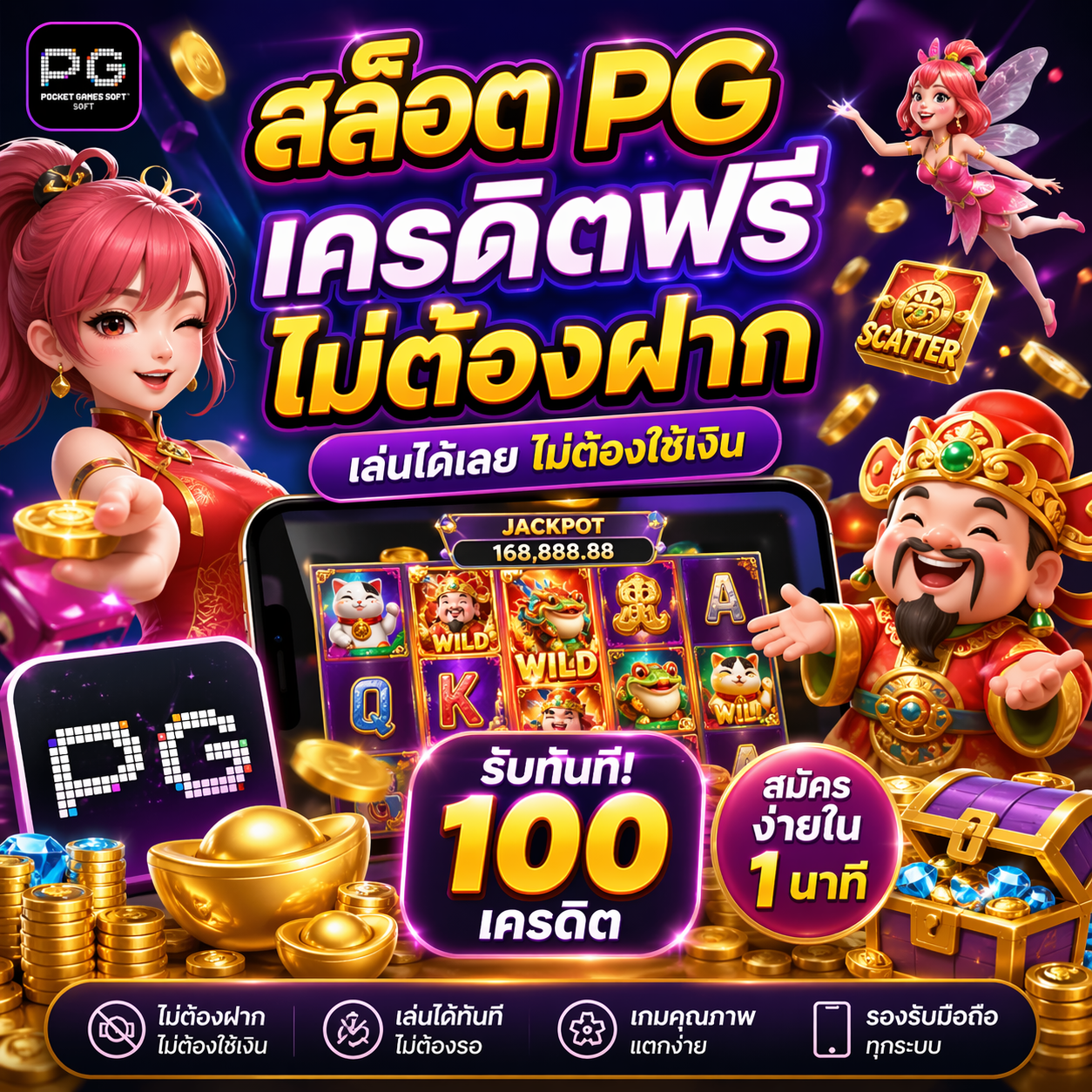 สล็อต pg เครดิตฟรี ไม่ต้องฝาก