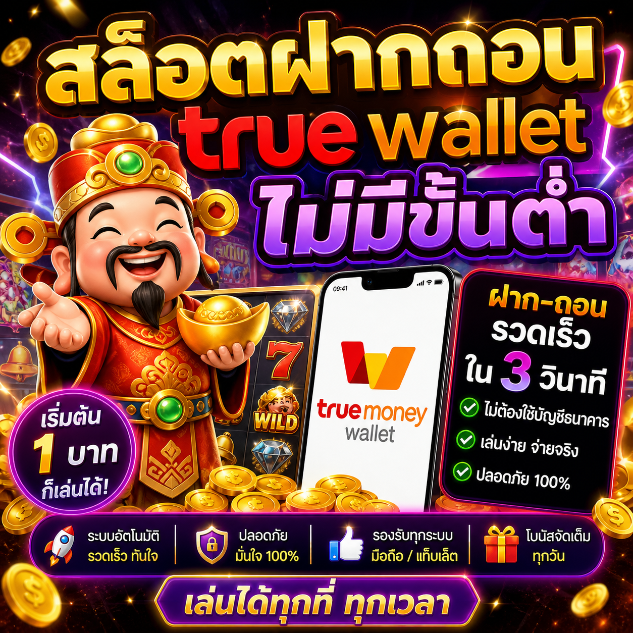 🎰 สล็อตฝากถอน true wallet ไม่มีขั้นต่ํา