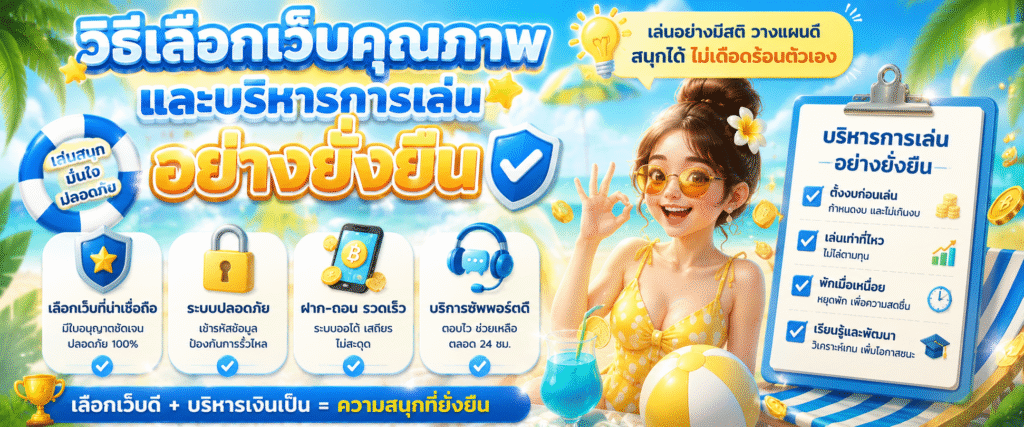 วิธีเลือกเว็บคุณภาพและบริหารการเล่นอย่างยั่งยืน