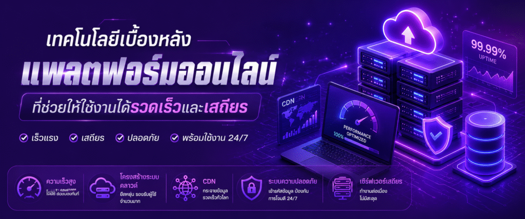เทคโนโลยีเบื้องหลังแพลตฟอร์มออนไลน์ที่ช่วยให้ใช้งานได้รวดเร็วและเสถียร​