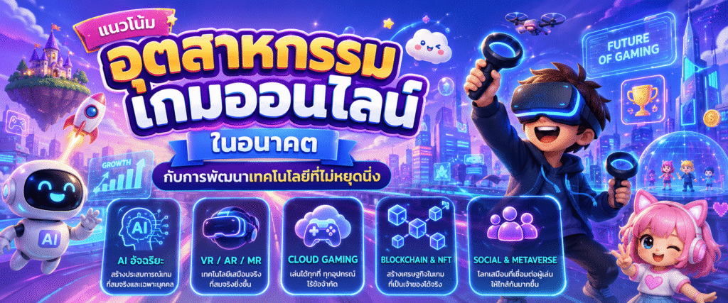 แนวโน้มอุตสาหกรรมเกมออนไลน์ในอนาคตกับการพัฒนาเทคโนโลยีที่ไม่หยุดนิ่ง